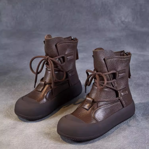 11qq Soft-Sole Leather Ankle Boots