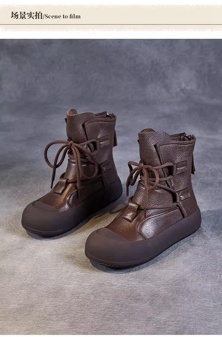 Soft-Sole Leather Ankle Boots