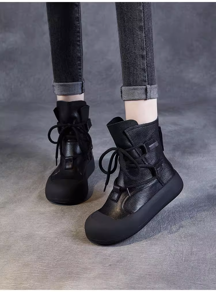 Soft-Sole Leather Ankle Boots - 图片 6