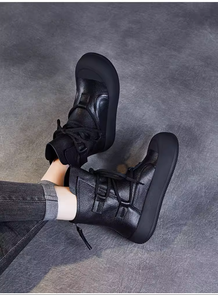 Soft-Sole Leather Ankle Boots - 图片 5