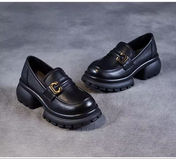 Platform Genuine Leather Height-Increasing Shoes